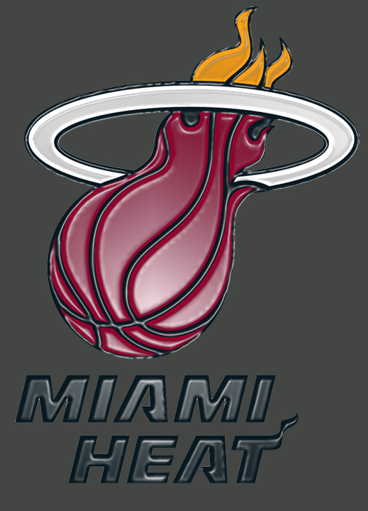 Miami Heat Plastic Effect Logo iron on paper